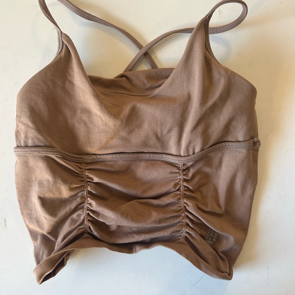 Brown Ruched Tank Top